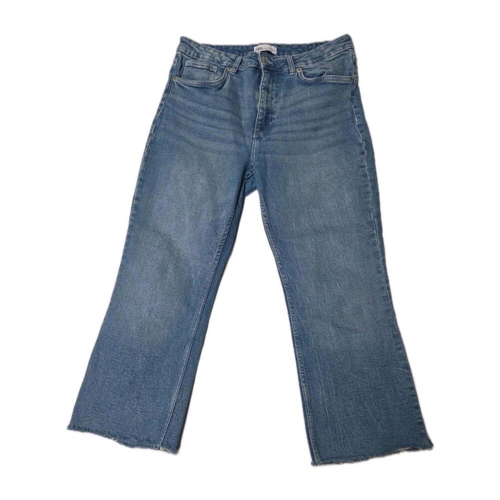 zara wide leg cropped jeans Blue Zise 10